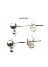 10-40 Silver Plated Nickel Free Earring Stud, Ball &  Loop Findings 16mm ~ Jewellery Making Essentials